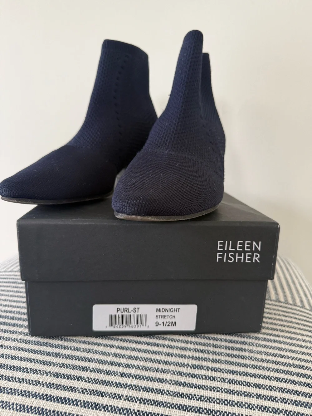 Eileen Fisher Stretch Knit Bootie - Navy - Picture 3 of 8